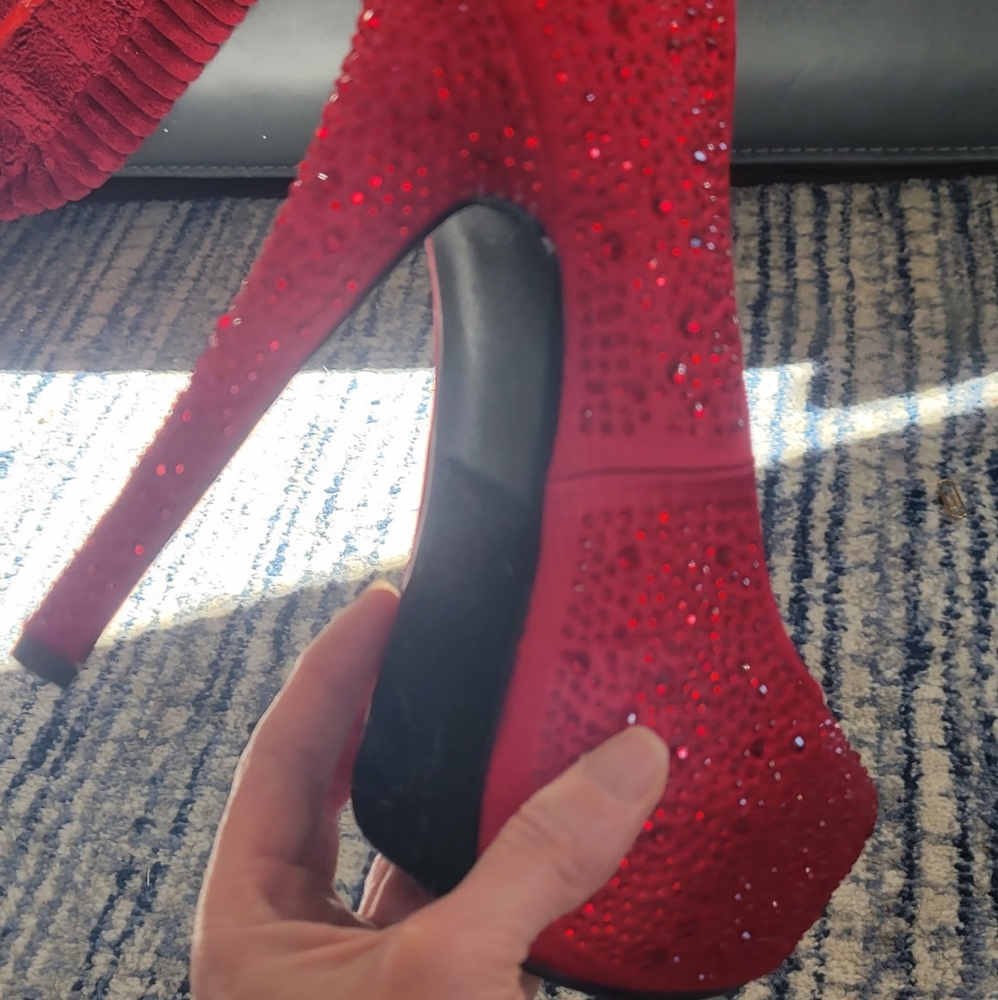 RUBY RED Platform Heels